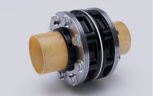 Marzolf fiberglass backing ring for composite pipe in chemical service